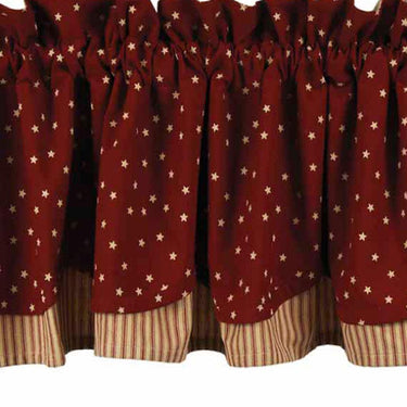 Barn Red Nutmeg Salem Star Barn Red Fairfield Valance Lined VF950017 - The Fox Decor